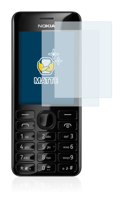 Imagen del dispositivo Nokia 206 Dual SIM con una amplia variedad de protectores de pantalla.