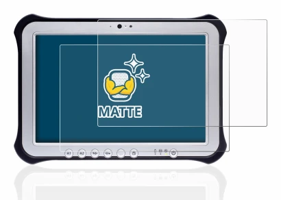 Imagen del dispositivo Panasonic Toughpad FZ-G1 con una amplia variedad de protectores de pantalla.