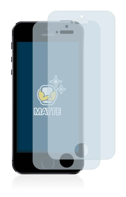 Imagen del dispositivo Apple iPhone 5S con una amplia variedad de protectores de pantalla.