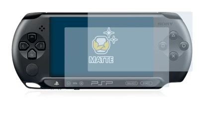 Imagen del dispositivo Sony PSP 2000 con una amplia variedad de protectores de pantalla.