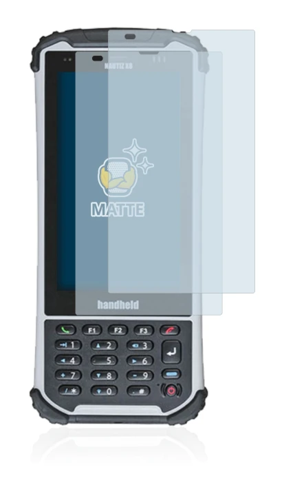 Imagen del dispositivo Handheld Nautiz X8 con una amplia variedad de protectores de pantalla.