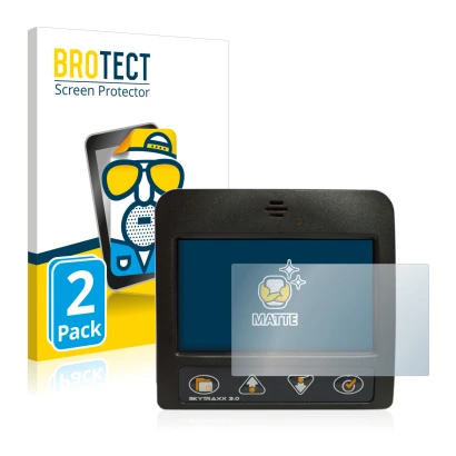 Parte frontal de un envase de producto con el logotipo de la marca BROTECT. Al lado se muestra el dispositivo Skytraxx 3.0 Var