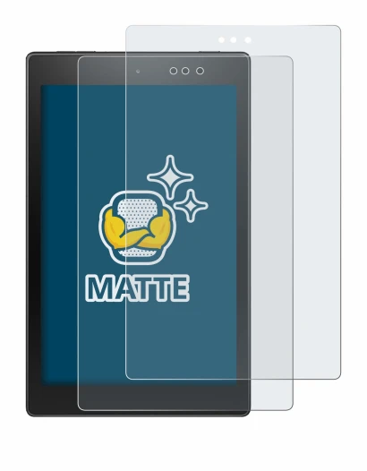 Imagen del dispositivo Amazon Fire HD 8 2017 con una amplia variedad de protectores de pantalla.