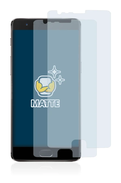 Imagen del dispositivo OnePlus 3T con una amplia variedad de protectores de pantalla.