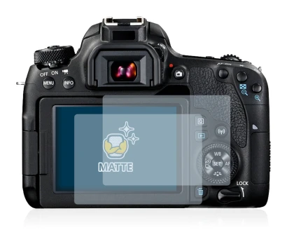 Imagen del dispositivo Canon EOS 77D con una amplia variedad de protectores de pantalla.
