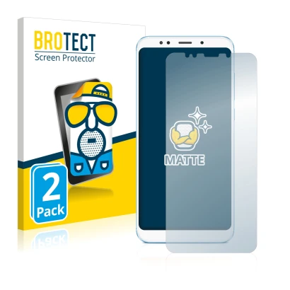 Parte frontal de un envase de producto con el logotipo de la marca BROTECT. Al lado se muestra el dispositivo Xiaomi Redmi 5 P