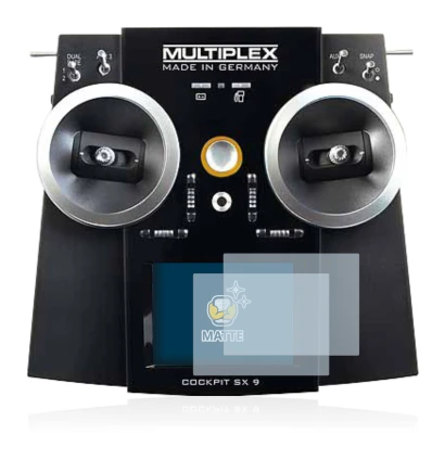 Imagen del dispositivo Multiplex Cockpit SX9 con una amplia variedad de protectores de pantalla.
