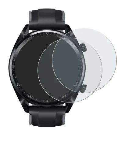 Imagen del dispositivo Huawei Watch GT (46 mm) 2018 con una amplia variedad de protectores de pantalla.