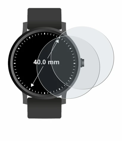 Imagen del dispositivo Circular Displays (ø: 40 mm) con una amplia variedad de protectores de pantalla.
