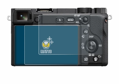 Imagen del dispositivo Sony Alpha 6400 con una amplia variedad de protectores de pantalla.