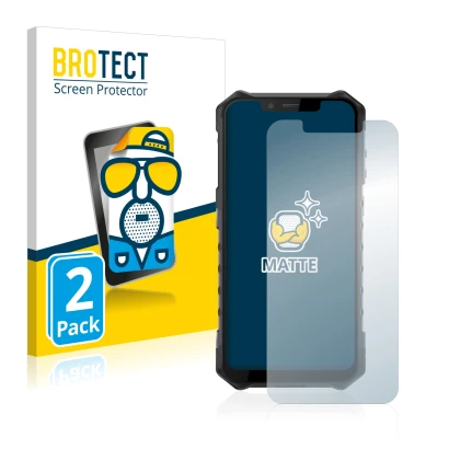 Parte frontal de un envase de producto con el logotipo de la marca BROTECT. Al lado se muestra el dispositivo Ulefone Armor 6