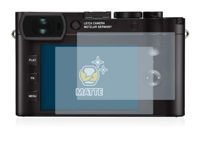 Imagen del dispositivo Leica Q2 con una amplia variedad de protectores de pantalla.