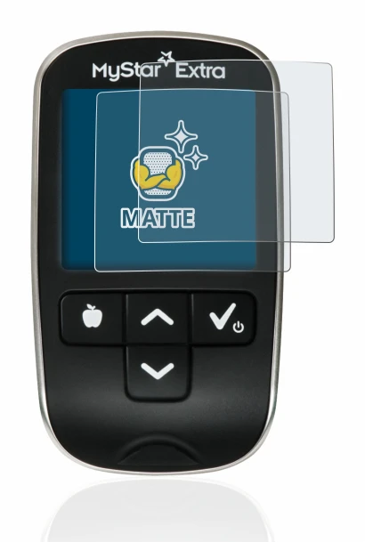 Imagen del dispositivo Sanofi MyStar Extra con una amplia variedad de protectores de pantalla.