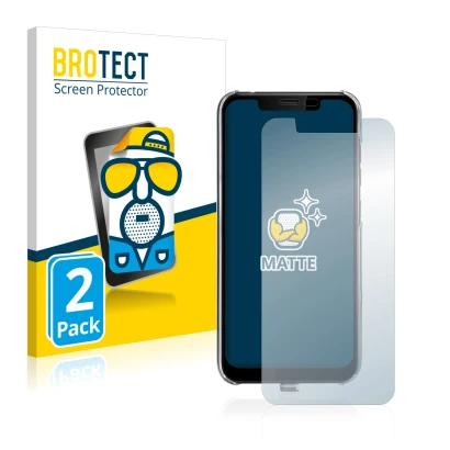 Parte frontal de un envase de producto con el logotipo de la marca BROTECT. Al lado se muestra el dispositivo Gigaset GS195LS 