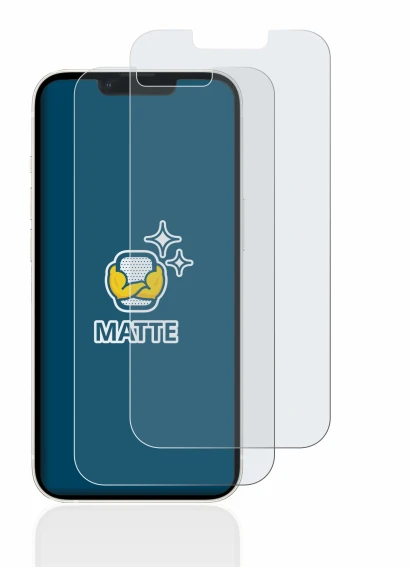 Imagen del dispositivo Apple iPhone 13 con una amplia variedad de protectores de pantalla.