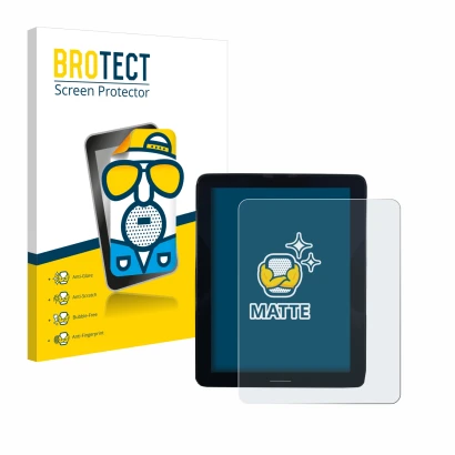 Parte frontal de un envase de producto con el logotipo de la marca BROTECT. Al lado se muestra el dispositivo Volvo Polestar 2