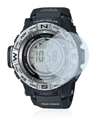 Imagen del dispositivo Casio Pro Trek PRW-3500-1 con una amplia variedad de protectores de pantalla.