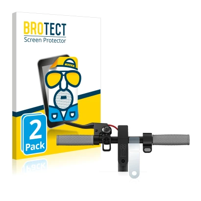 Parte frontal de un envase de producto con el logotipo de la marca BROTECT. Al lado se muestra el dispositivo Xiaomi Mi 1S con