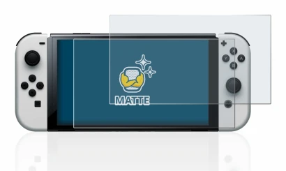 Imagen del dispositivo Nintendo Switch OLED-Modell con una amplia variedad de protectores de pantalla.