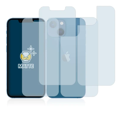 Imagen del dispositivo Apple iPhone 13 mini (Frontal+Trasero) con una amplia variedad de protectores de pantalla.