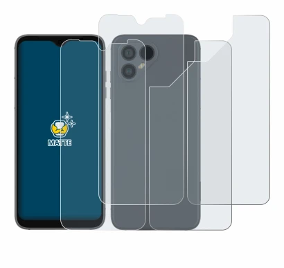 Imagen del dispositivo Fairphone 4 (Frontal+Trasero) con una amplia variedad de protectores de pantalla.