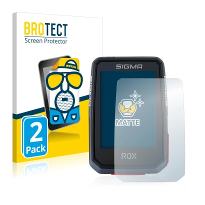 Parte frontal de un envase de producto con el logotipo de la marca BROTECT. Al lado se muestra el dispositivo Sigma ROX 2.0 co