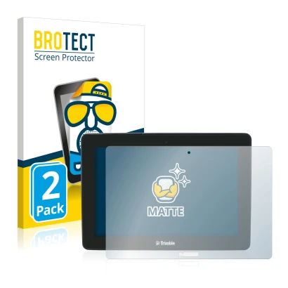 Parte frontal de un envase de producto con el logotipo de la marca BROTECT. Al lado se muestra el dispositivo Trimble GFX-750