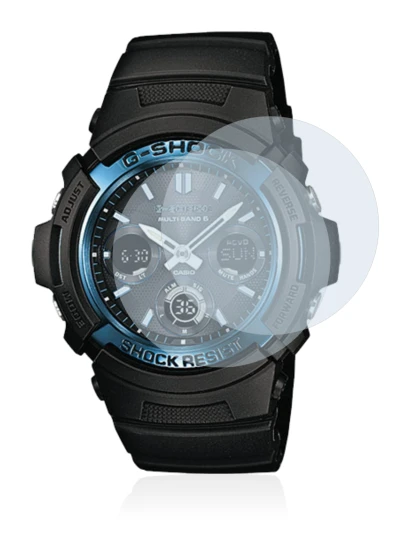 Imagen del dispositivo Casio AWG M100 con una amplia variedad de protectores de pantalla.