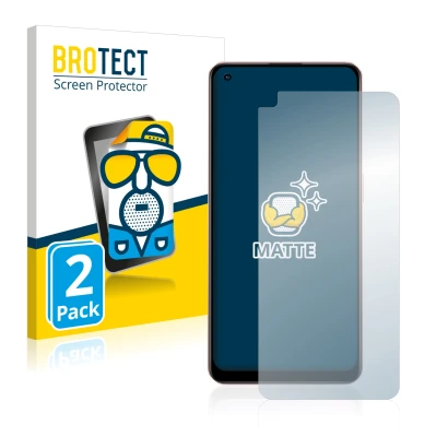 Parte frontal de un envase de producto con el logotipo de la marca BROTECT. Al lado se muestra el dispositivo Oppo A96 con su