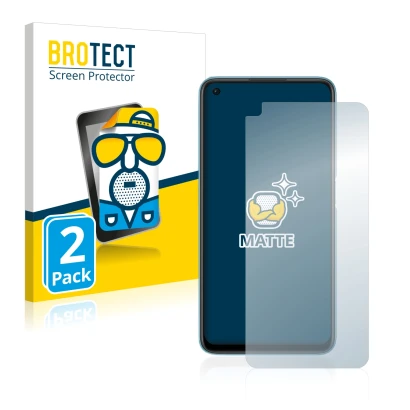Parte frontal de un envase de producto con el logotipo de la marca BROTECT. Al lado se muestra el dispositivo Oppo A76 con su 