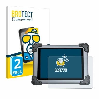 Parte frontal de un envase de producto con el logotipo de la marca BROTECT. Al lado se muestra el dispositivo Autel MaxiSys MS