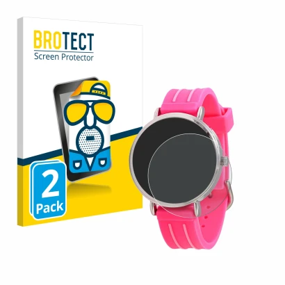 Parte frontal de un envase de producto con el logotipo de la marca BROTECT. Al lado se muestra el dispositivo Kiddus Children'