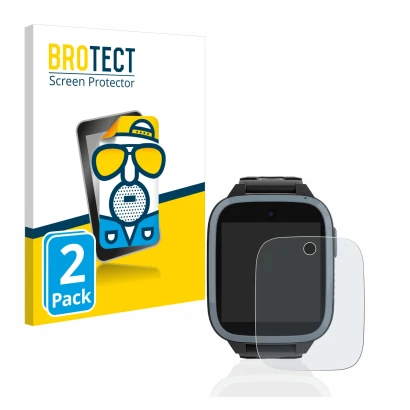 Parte frontal de un envase de producto con el logotipo de la marca BROTECT. Al lado se muestra el dispositivo Xplora XGO3 (1a 
