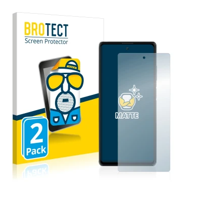 Parte frontal de un envase de producto con el logotipo de la marca BROTECT. Al lado se muestra el dispositivo Blackview A100 c