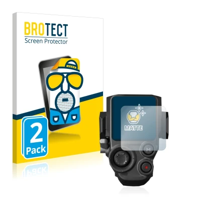 Parte frontal de un envase de producto con el logotipo de la marca BROTECT. Al lado se muestra el dispositivo DJI RS 3 con su