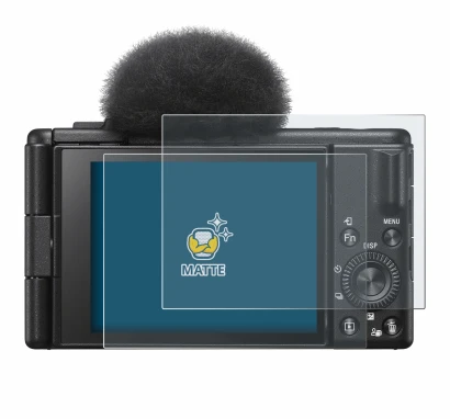 Imagen del dispositivo Sony ZV-1F con una amplia variedad de protectores de pantalla.