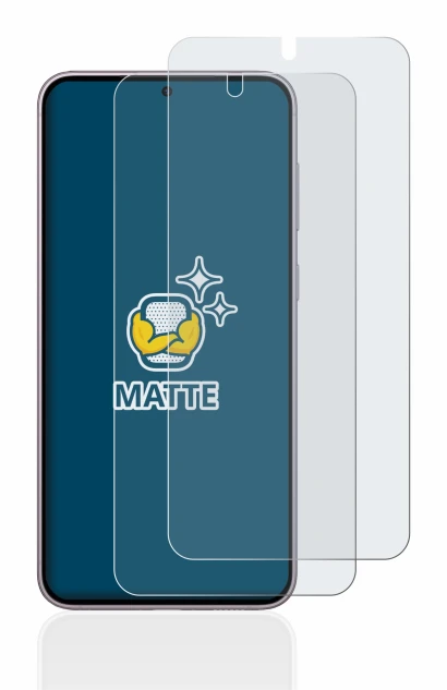 Imagen del dispositivo Samsung Galaxy S23 con una amplia variedad de protectores de pantalla.