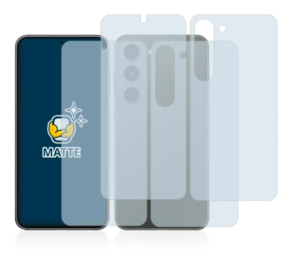 Imagen del dispositivo Samsung Galaxy S23 (Frontal+Trasero) con una amplia variedad de protectores de pantalla.