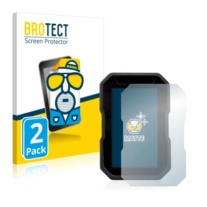 Parte frontal de un envase de producto con el logotipo de la marca BROTECT. Al lado se muestra el dispositivo Ducati DesertX 2