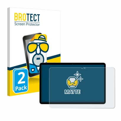 Parte frontal de un envase de producto con el logotipo de la marca BROTECT. Al lado se muestra el dispositivo Honor Pad X9 con