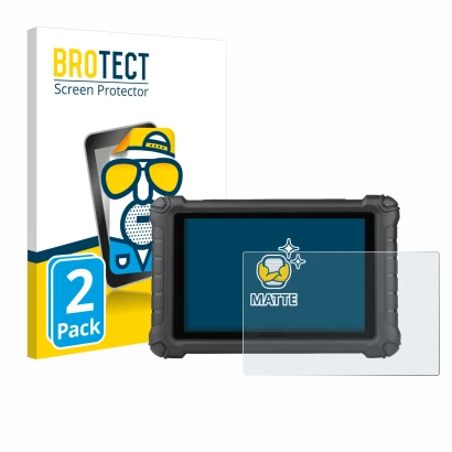 Parte frontal de un envase de producto con el logotipo de la marca BROTECT. Al lado se muestra el dispositivo Autel MX900c con