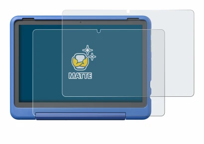 Imagen del dispositivo Amazon Fire HD 10 Kids Pro 2023 con una amplia variedad de protectores de pantalla.