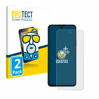 Parte frontal de un envase de producto con el logotipo de la marca BROTECT. Al lado se muestra el dispositivo Honor 90 Smart c