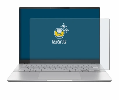 Imagen del dispositivo ASUS Vivobook S 14 OLED M5406 con una amplia variedad de protectores de pantalla.