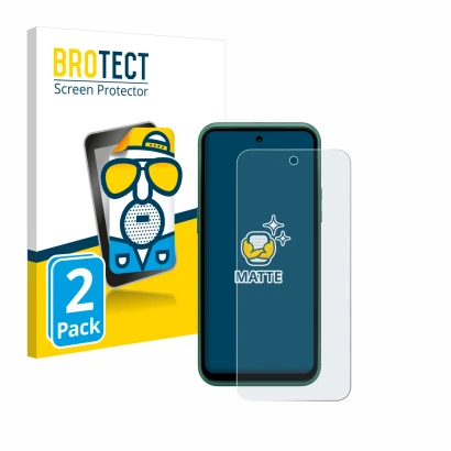 Parte frontal de un envase de producto con el logotipo de la marca BROTECT. Al lado se muestra el dispositivo Nokia XR21 Limit