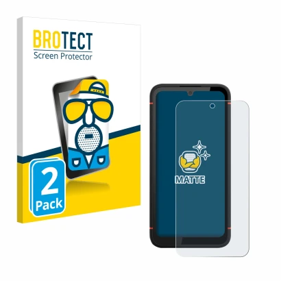 Parte frontal de un envase de producto con el logotipo de la marca BROTECT. Al lado se muestra el dispositivo Gigaset GX4 Pro 