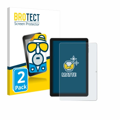 Parte frontal de un envase de producto con el logotipo de la marca BROTECT. Al lado se muestra el dispositivo Doogee T10W con
