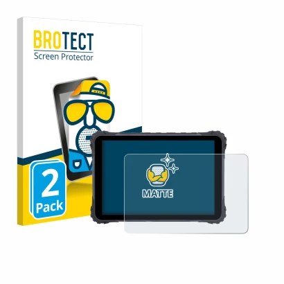 Parte frontal de un envase de producto con el logotipo de la marca BROTECT. Al lado se muestra el dispositivo Topicon MDT865 c