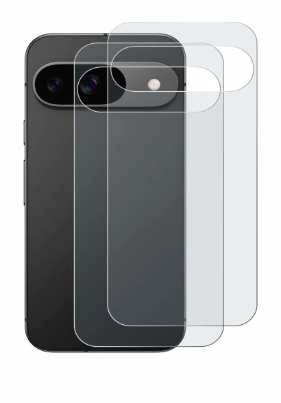 Imagen del dispositivo Google Pixel 9 (Trasero) con una amplia variedad de protectores de pantalla.