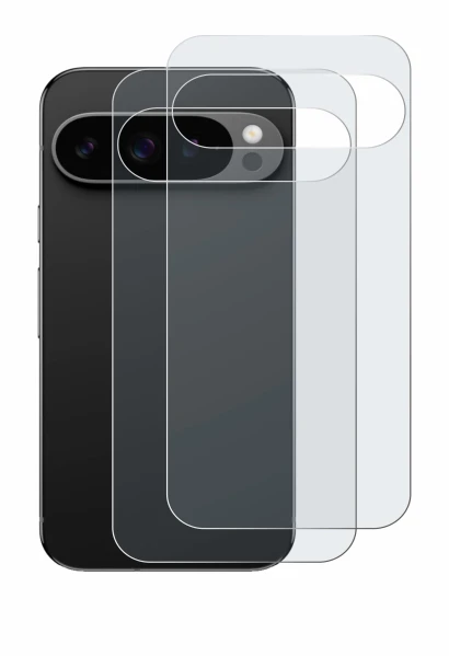 Imagen del dispositivo Google Pixel 9 Pro (Trasero) con una amplia variedad de protectores de pantalla.